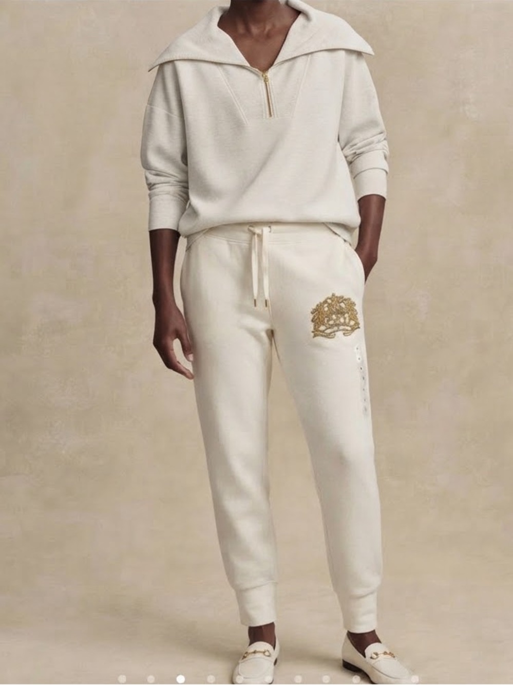 Lauren Ralph Lauren Beaded-Crest French Terry Joggers women’s